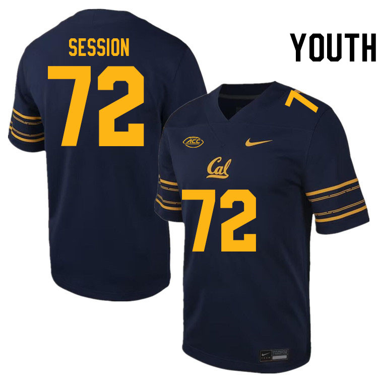 Youth #72 T.J. Session California Golden Bears ACC Conference College Football Jerseys Stitched Sale